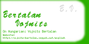 bertalan vojnits business card